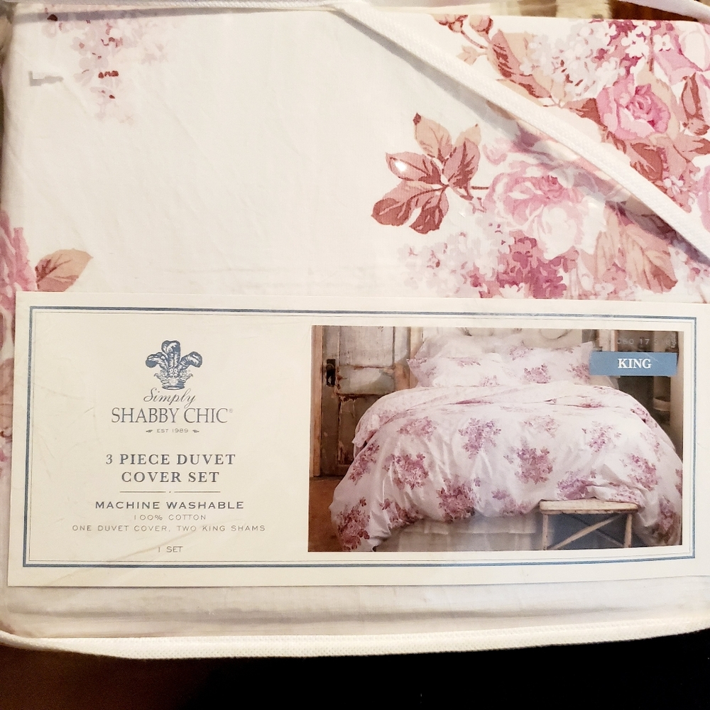 Simply Shabby Chic KING Duvet Set Cactus Rosebloom